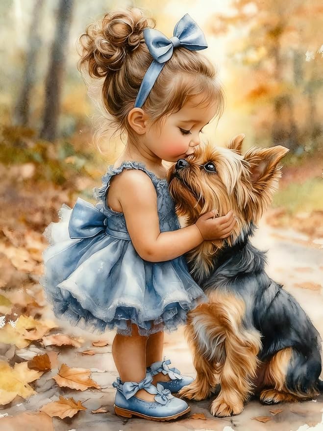 EIBEILI Diamond Art Kits for Adults, Girl and Dog Diamond Painting Kits for by EIBEILIDiamondPainting