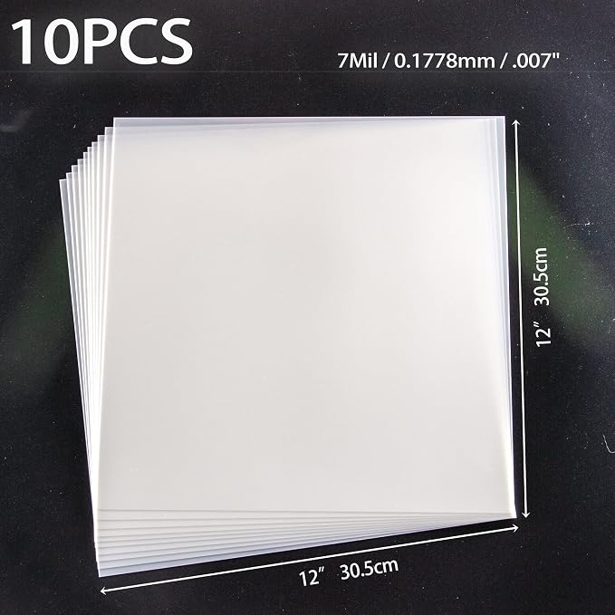 10PCS 7mil Blank Mylar Stencil Sheets, 12X12 inch Milky Translucent PET Blank - Image 2