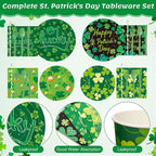 450 Pcs Happy St. Patrick's Day Tableware Set Decorations, Lucky Green Shamrock - Image 3