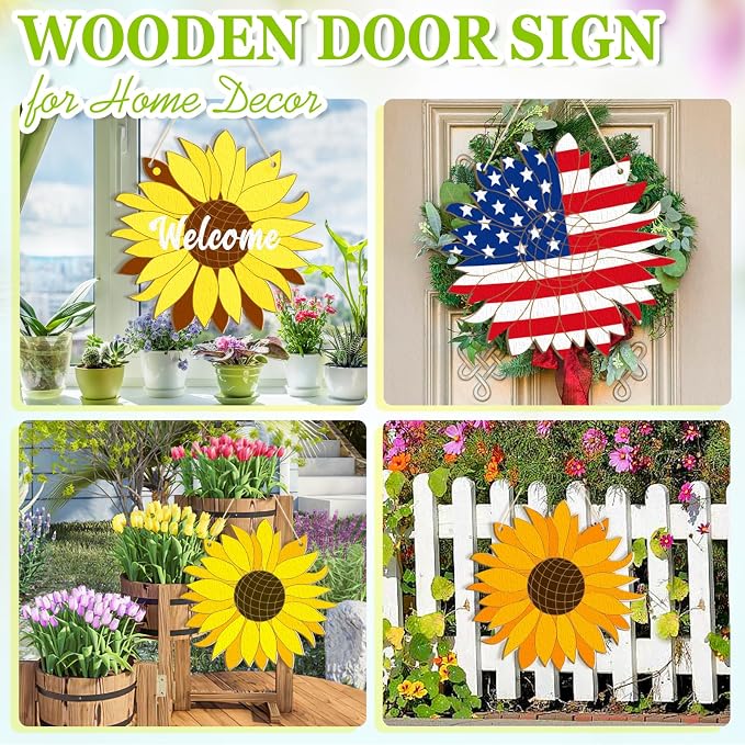 Large Size 12" Wooden Spring Ornaments to Paint, Flower Wooden DIY Blank - Image 5