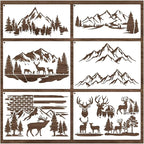 Mountain Stencils for Painting on Wood Burning Stencils and Patterns Reusable by Yhslmh