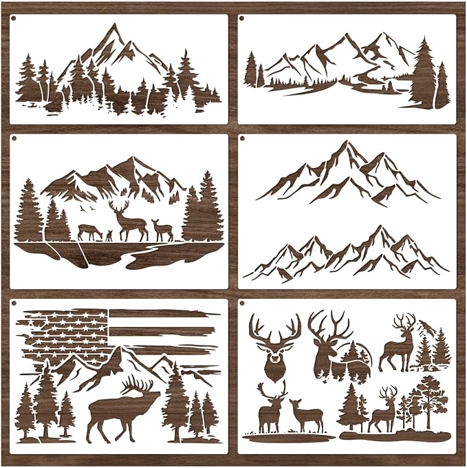 Mountain Stencils for Painting on Wood Burning Stencils and Patterns Reusable - Image 8