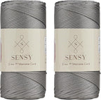Sensy Premium 2 Pack of 2mm 251 Yards Polyester Rope 100% Polypropylene Cord by SSENSY