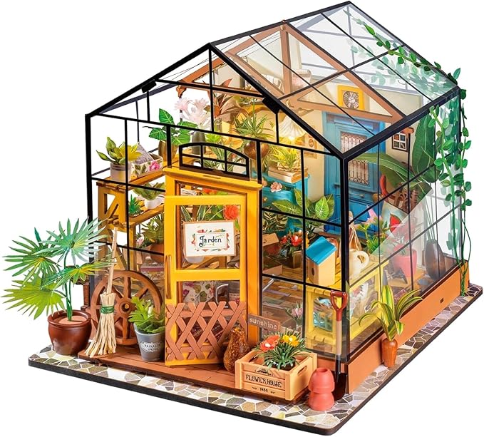 ROBOTIME DIY Miniature House Kit Mini Green House Tiny Dollhouse Wooden by ROBOTIMEBuildingThingstoLife
