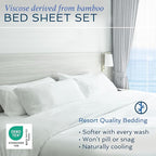 Hotel Sheets Direct 4 Piece Bed Sheet Set King Size, 100% Viscose Derived from - Image 2