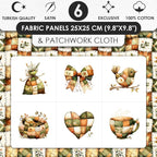 Rustic Patchwork Cotton Fabric Panel – 6 Designs + Bonus Patchwork Sheet - Image 3