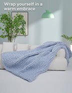 YnM Weighted Blanket, Handmade Chunky Knitted Design, Soft and Cozy, - Image 3