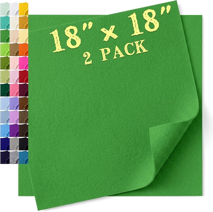 Felt Fabric Sheet 18 x 18 Inch, 1.6mm Thick | Soft and Flexible Nonwoven by MIGLORIA