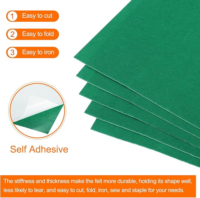 MECCANIXITY Adhesive Felt Sheets, Felt Fabric Crafts Back Adhesive Felt Sheets - Image 4