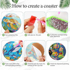 EWJRNSF 6 PCS Ocean Diamond Art Coasters DIY Kit - Image 3