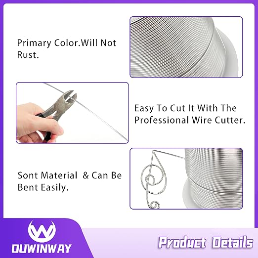 20Gauge Silver Aluminum Crafts Wire 400FT, - Image 3