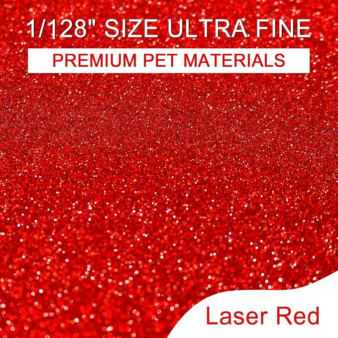 Ceya Holographic Ultra Fine Glitter Powder, 1.1LB/ 17.63OZ Laser Red Glitter - Image 2