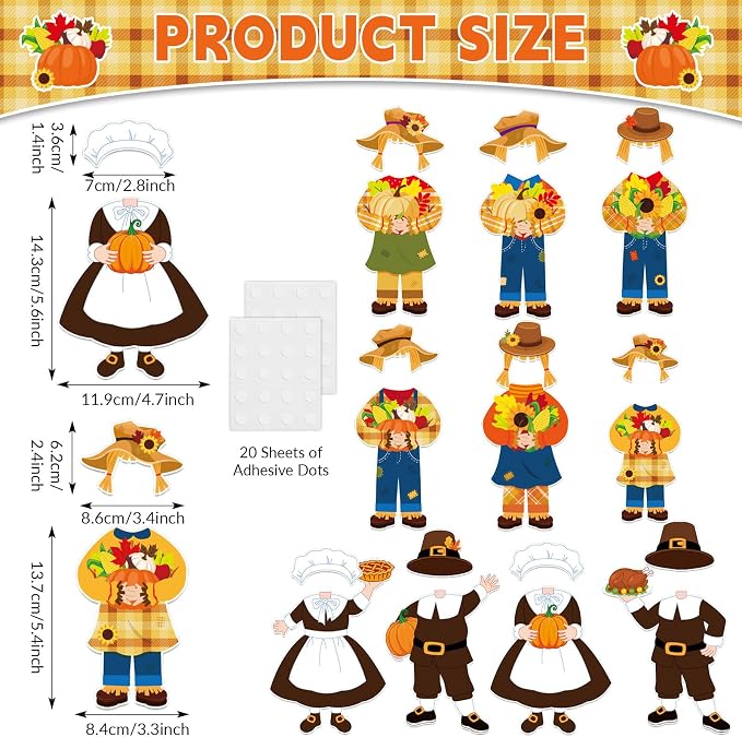 gisgfim 80Pcs Fall Scarecrow Cutouts Fall Thanksgiving Decorations Bulletin - Image 2