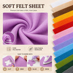 Lilac Large Felt Fabric 36" x 36", 1.4 mm Soft Felt Sheet, Nonwoven Fabric - Image 4