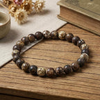 45pcs Round Loose Brown Crack Old Agate Beads - Image 4