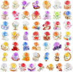 50Pcs Clear Crystal Rose Aesthetic Stickers - Image 2