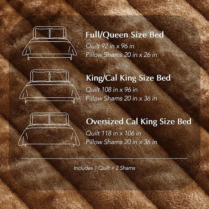 EVERGRACE Velvet Quilt Set King Size, Luxurious Soft Striped Channel Bedding Set - Image 9