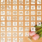 50 Pcs Large Flower Stencils for Painting, 3.94 X 3.94 Inch Flower Stencils for by FRAGRANTGARDEN