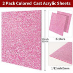 Glitter Acrylic Sheets 12 x 12 inch 1/8" Thick - Image 2