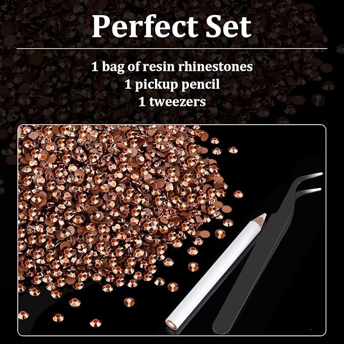 5000pcs 2mm Resin Rhinestones Bulk, Champagne Flatback Round Jelly Rhinestones - Image 6