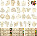 81 pcs 27 Styles Christmas Theme Unfinished Wooden Cutout Charms Snowman Winter by Gythara