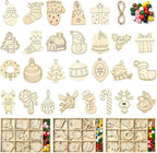 81 pcs 27 Styles Christmas Theme Unfinished Wooden Cutout Charms Snowman Winter by Gythara
