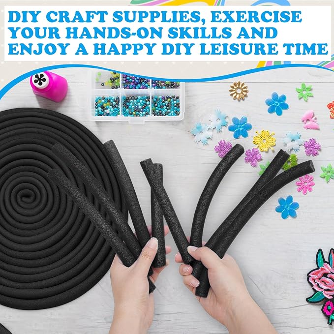 Frienda 1 Inch x 40 Ft Black Foam Noodles - Image 5