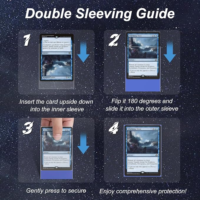 400 Pack Card Sleeves, 200 Matte Blue Trading Card Sleeve and 200 Perfect Fit - Image 4