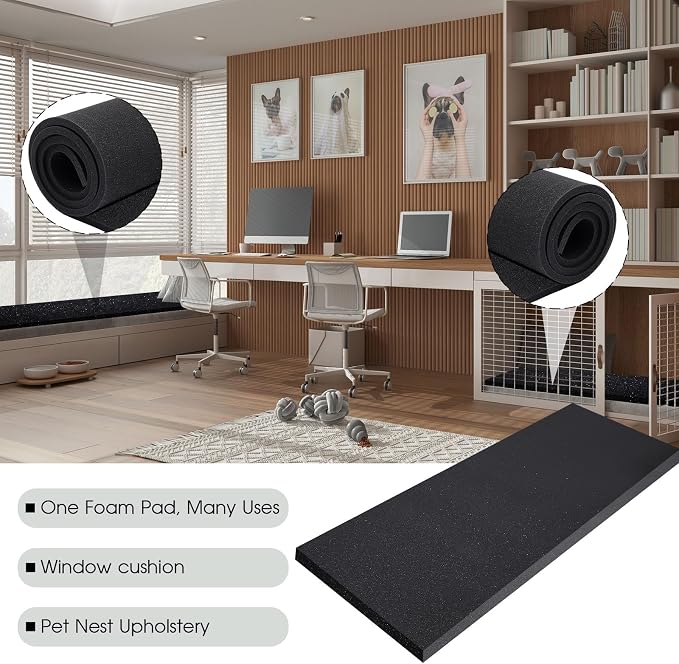 Amylove 1 Pack Polyurethane Foam 2" x 24" x 72" High Density Cushion Upholstery - Image 5