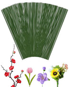 100 PCS 26 Gauge Green Floral Wire Stems by FIVEIZERO