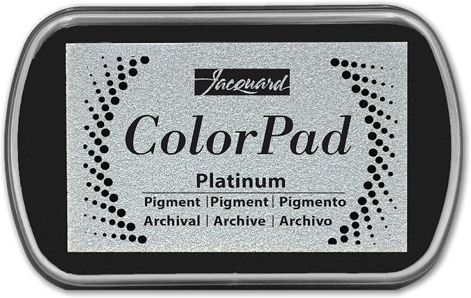 Jacquard ColorPad Archival Pigment Ink Stamp Pads- Metallic Platinum by Jacquard