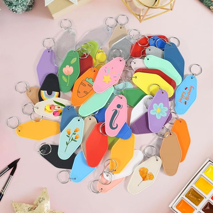 Yoption 50pcs Blank Motel Keychain Bulk - Image 2