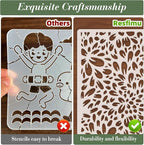 Texture Stencils for Crafts Reusable 16Pcs Stencils | DIY Art Painting Stencil - Image 3