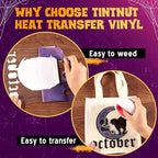 Tintnut Halloween Pumpkin Bat HTV Vinyl, stretch washable, works - Image 3