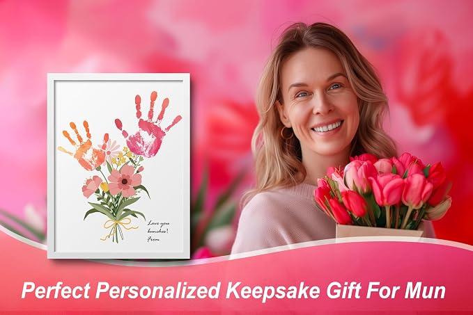 TwoDays Flower Bouquet Handprint Art Craft DIY Kit, Unique Gifts - Image 7