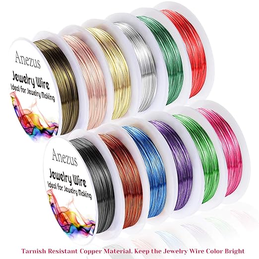 Anezus 12 Rolls Jewelry Wire Craft Wire Tarnish Resistant Beading Wire - Image 4