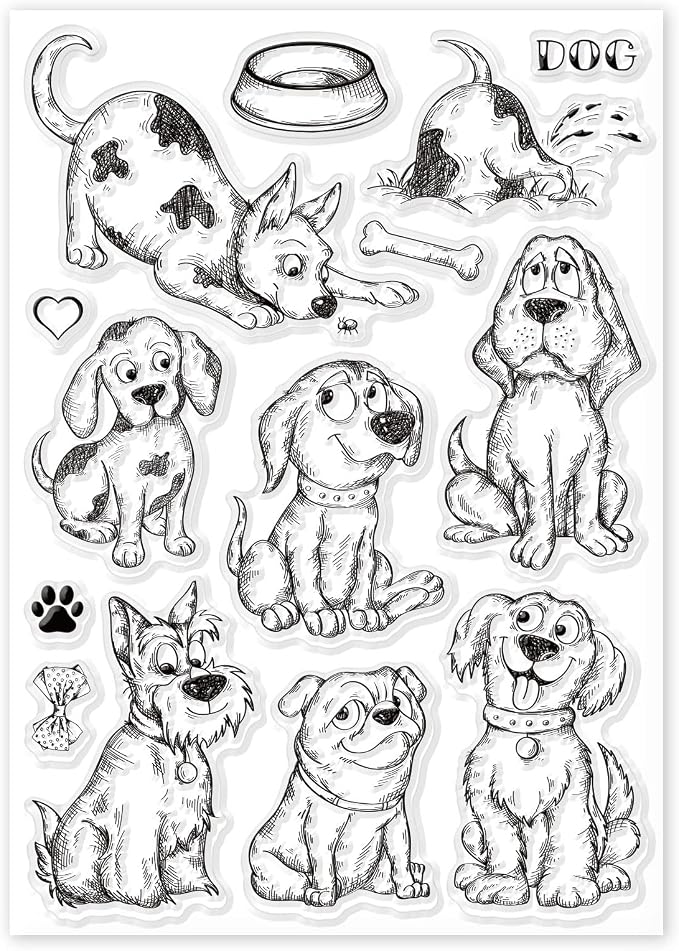 GLOBLELAND Cartton Dogs Clear Stamps - Image 8