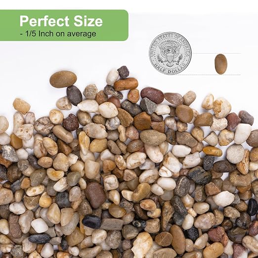 Pulovin 5 lbs Drainage Rocks for Potted Plants, 1/5 Inch Small Pebbles for - Image 2
