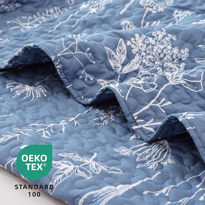JANZAA Twin Quilt Infinity Blue Quilt Bed Spread Boho Quilt - Image 2