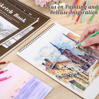 12 Pack Sketch Book, 5.5 x 8.5 Inch Sketchbook, 68lb/100gsm Top Spiral Bound - Image 6
