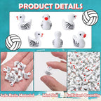 80 Pcs Mini Resin Volleyball Ducks, Small Figurines Bulk Tiny Sports Duck - Image 4