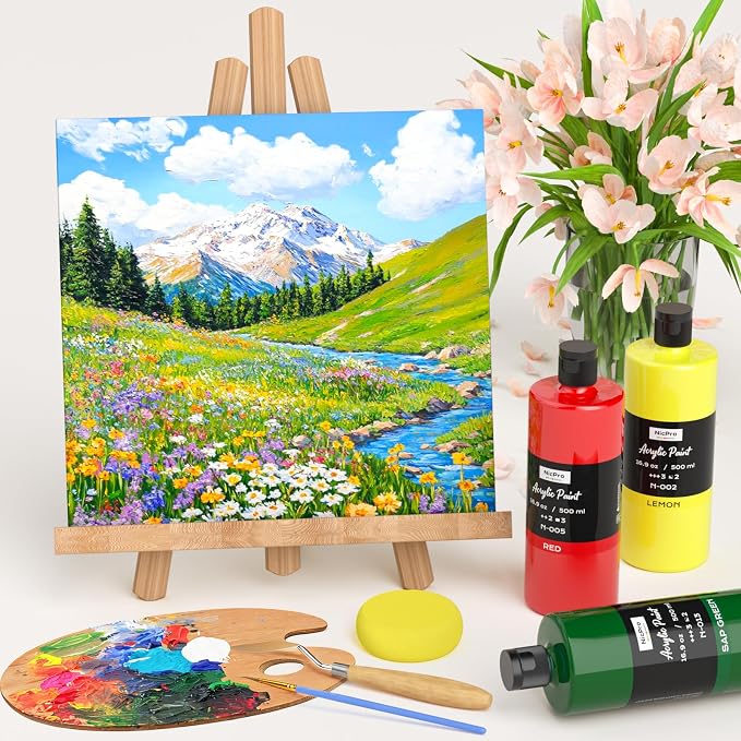 Nicpro Red Large Acrylic Paint, Rich Pigments, Non Toxic Craft Paint - Image 5