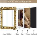 Gold 11x14 Picture Frame Vintage Picture Frames Ornate Baroque | Real Glass - Image 3