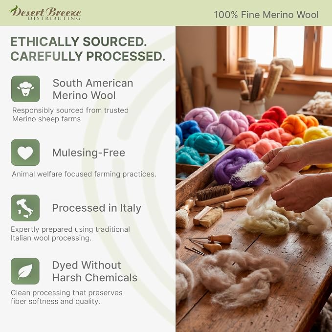 Desert Breeze Distributing 100% Natural Merino Wool Roving - Image 5