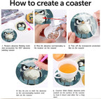 8 Pcs Retro Birds Diamond Art Coasters Kits - Image 8