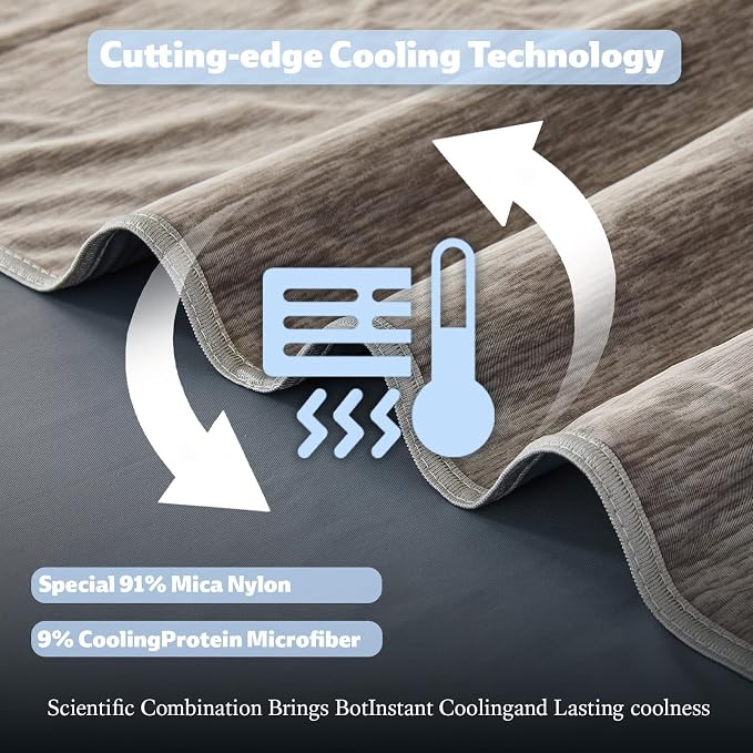 Cooling Blanket Twin Size, Cold Blanket Thin Lightweight Breathable Soft - Image 4