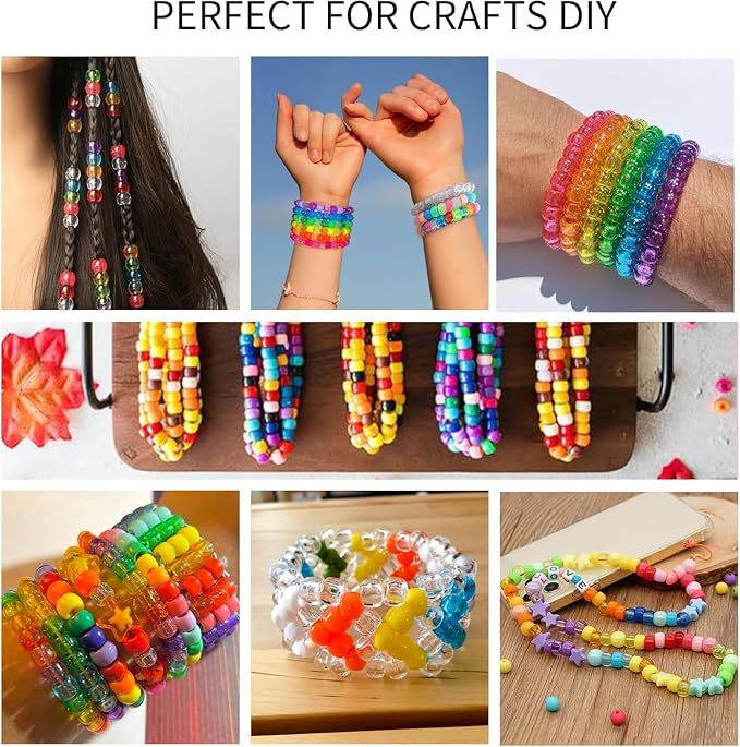 14000Pcs Pony Beads Kit, 40 Colors Rave Kandi Beads - Image 8