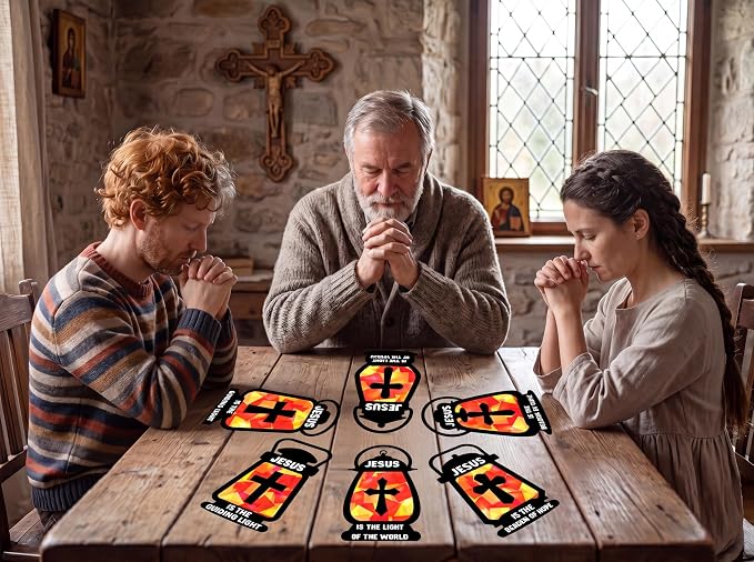 42PCS Sunday School VBS Crafts Bulk: Black Paper Oil-Lamp Nativity Suncatchers - Image 3