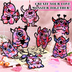 Eersida 32 Sets Valentine's Day Monster Suncatcher Craft Kit, DIY Stained Glass - Image 2
