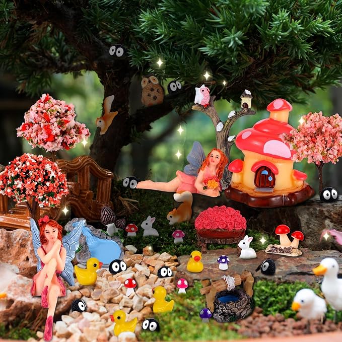109 Pcs Fairy Garden Accessories Fairy Garden Kit Miniature Fairy Figurines - Image 6